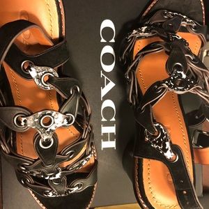 Coach Gun Metal/ White Sandal